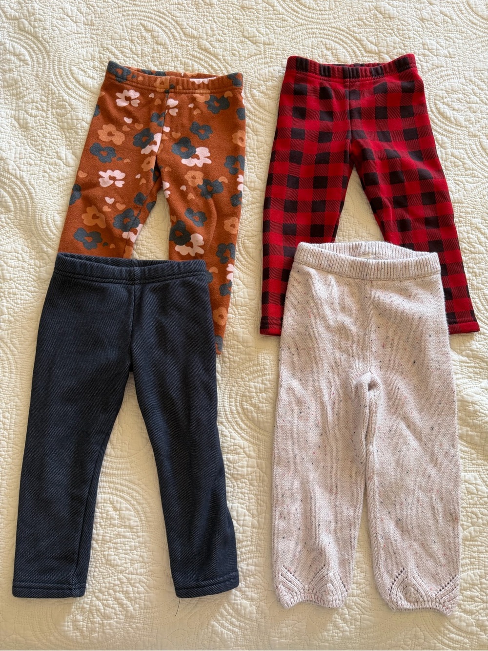 Bundle of Toddler Fall/Winter Pants- Fleece Lined and Knitted 2T and 24 mon